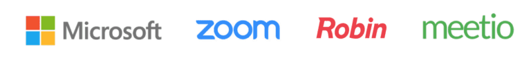 Microsoft Zoom Robin Meetio logos