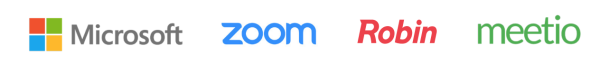 Microsoft Zoom Robin Meetio logos